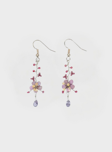 Willow Flower Earrings - Mauve