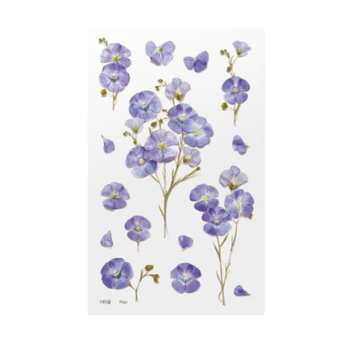 Sticker Sheet - World Craft Pressed Flowers - Flax