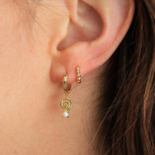 Spiral Pearl Earrings - Gold
