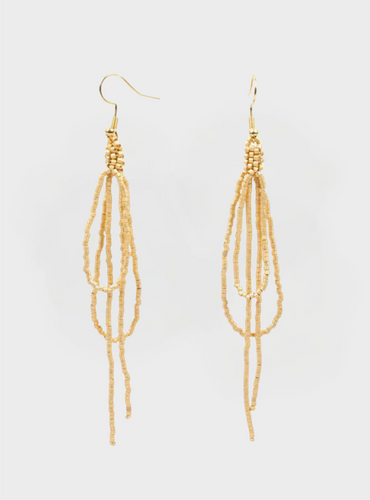 Nadia Bead Loop Earrings - Gold
