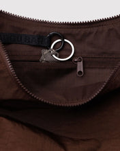 Medium Nylon Crescent Bag - Coffee