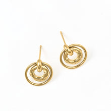 Neve Double Circle Stud Earrings - Gold