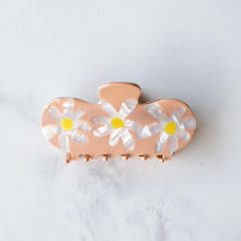 Eco-friendly Daisy Flower Curved Hair Claw Clip - Tan