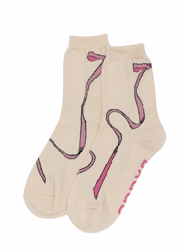 Crew Sock - Pink Bow