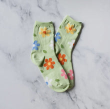 Rachel Floral Socks - Green