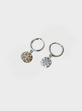 Sparkle Pendant Huggie Hoop Earrings - Silver