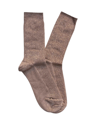 Glitter Modal Socks - Mocha