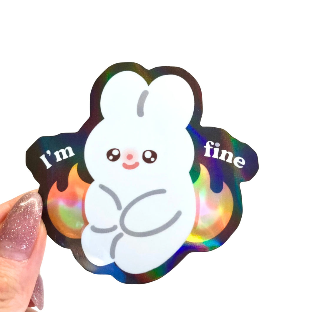 Vinyl Sticker - I’m Fine Bunny