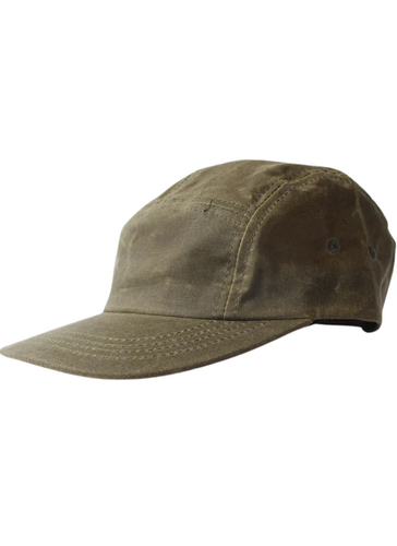 5 Panel Cap - Olive Waxed Cotton Canvas