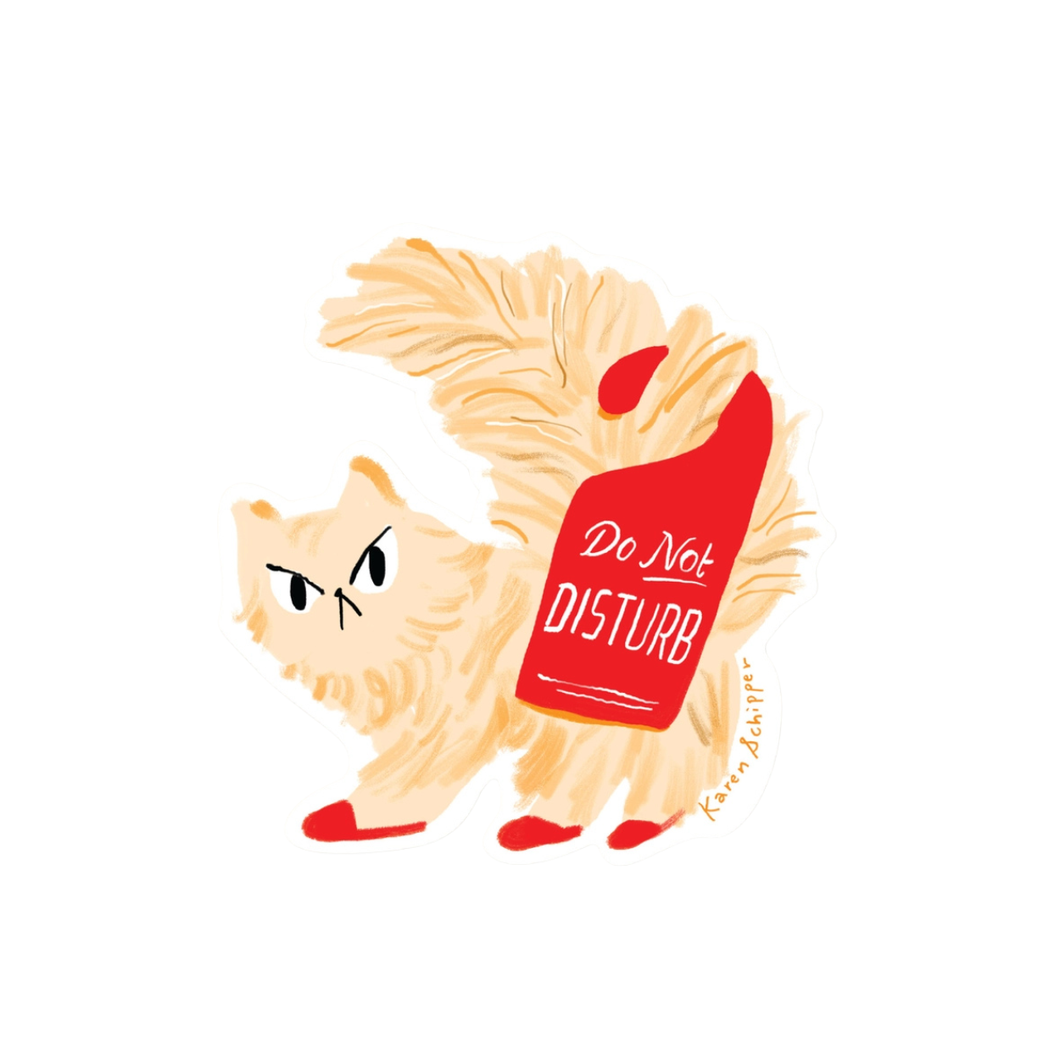 Do Not Disturb Cat Vinyl Sticker