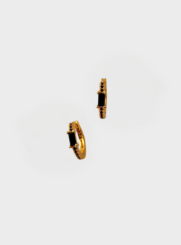 Siera Stone Huggies- Black + Gold
