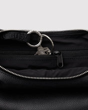 Small Recycled Leather Flat Crescent - Black