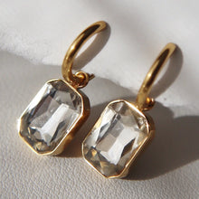 Drew Huggie Hoop Earrings - Gold/Clear
