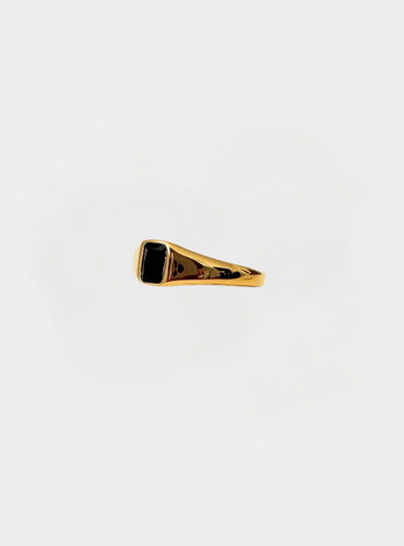 Mae Ring - Gold with Black Stone