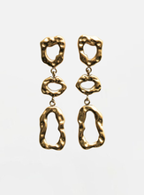 Martho Hammered Drop Earrings - Gold