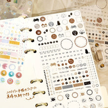 Sticker Sheet - Mini Cube Seal - Flower & Coffee