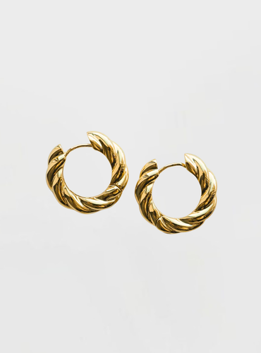 Orla Twisted Chunky Hoops - Gold