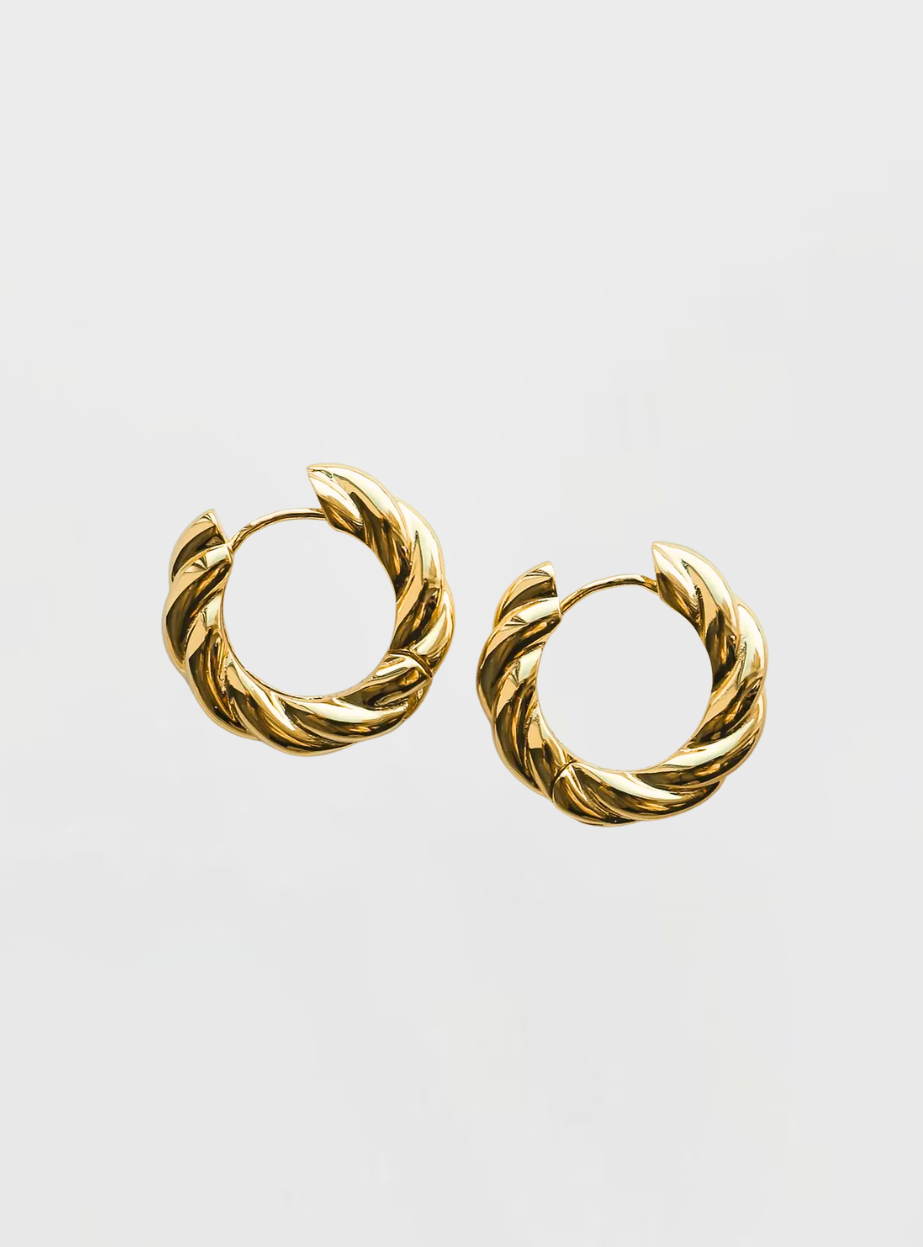 Orla Twisted Chunky Hoops - Gold
