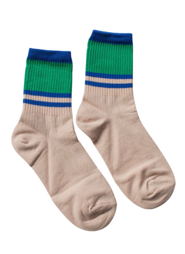 Colour Block Socks - Blue/Green