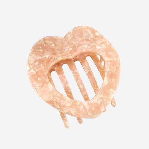 Heart Flat Claw Clip - Blush