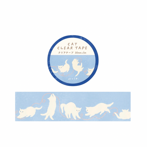 Washi Tape - Blue Cat Clear 30mm