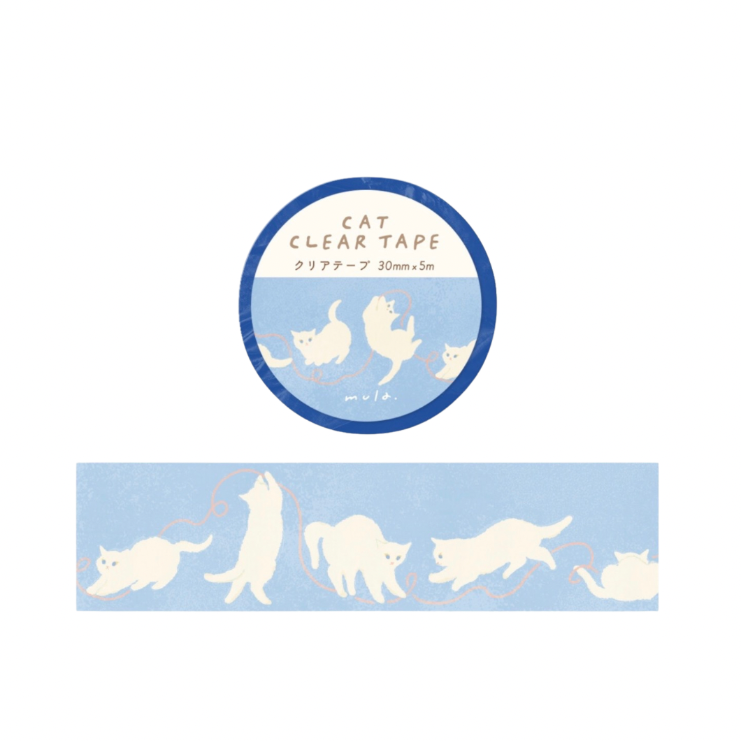Washi Tape - Blue Cat Clear 30mm