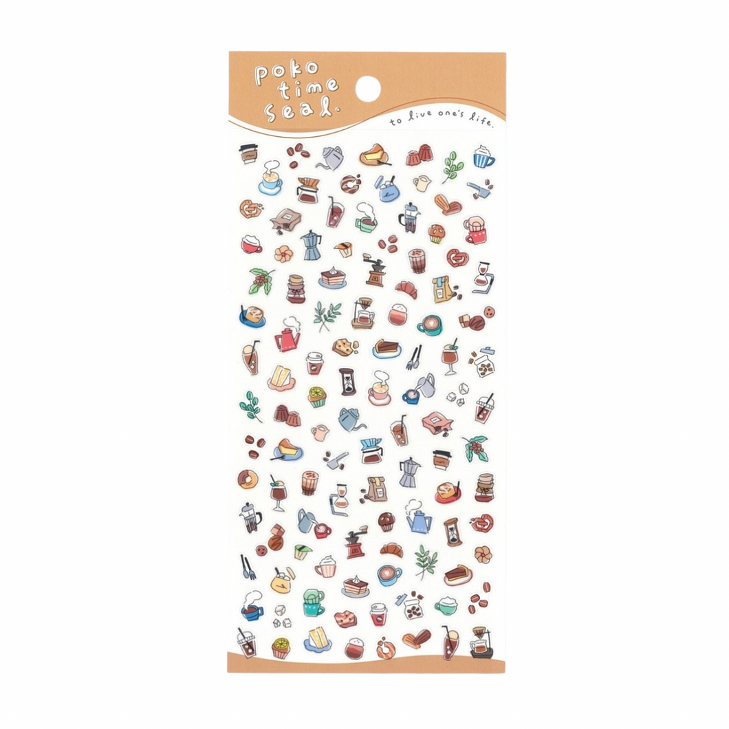 Sticker Sheet - Poko Time Seal - Kohi (Coffee)