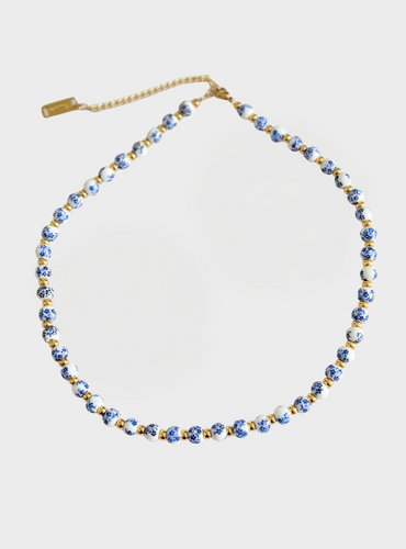 Charlotte Beaded Necklace - Blue