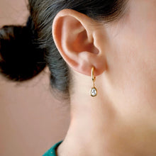 Mylo Teardrop Hoop Huggie Earrings - Gold