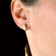 Small Croissant Dome Stud Earrings - Gold or Silver