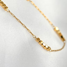Cube Beaded Chain Necklace - Gold