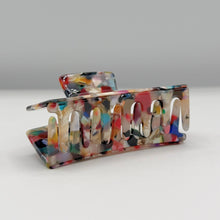 Rectangle Cellulose Acetate Hair Claw Clip - Multi-coloured