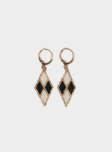 Carmen Mini Gold Hoop Mixed Triangles Beaded Drop Earrings - I