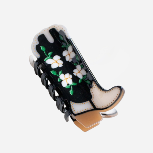 Eco-friendy Boot Hair Claw - Floral Black