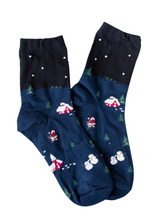 Holiday Village Socks - Midnight Navy