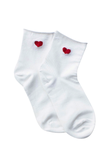 Little Heart Socks - White
