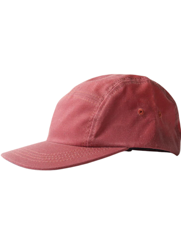 5 Panel Cap - Red Waxed Cotton Canvas