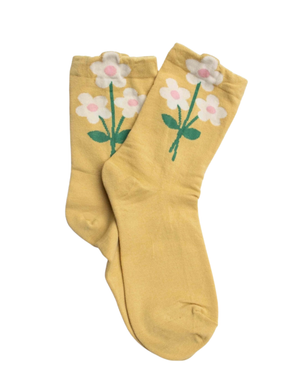 Retro Bouquet Socks - Yellow