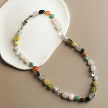 Nela Natural Stone Necklace - Silver