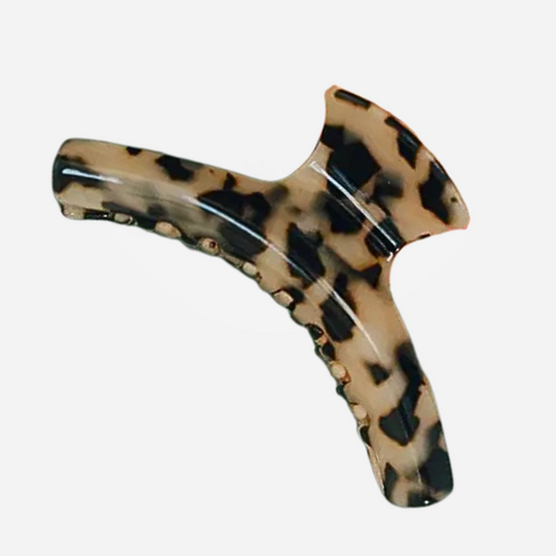 Narrow Tan Tortoise Claw Clip