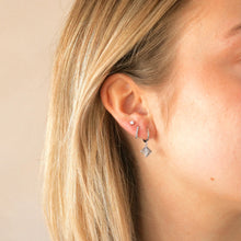 Telha Tile Huggie Hoops - Silver