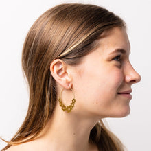 Maeve Floral Wrapped Hoop Brass