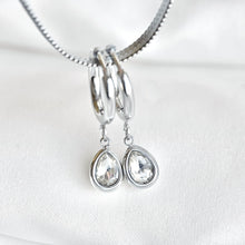 Mylo Teardrop Hoop Huggie Earrings - Silver