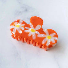 Eco-friendly Daisy Flower Curved Hair Claw Clip - Mandarin