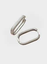 Large Prescott Ribbed Earrings - Silver