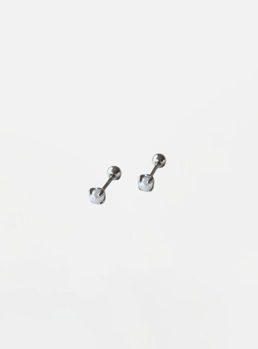 Itaro Pearl Screw-On Stud Earrings - Silver