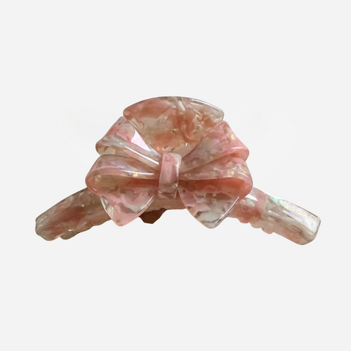 Cellulose Acetate Bow Hair Claw Clip - Pink Multi