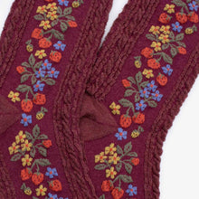 Vintage Strawberry Socks - Wine
