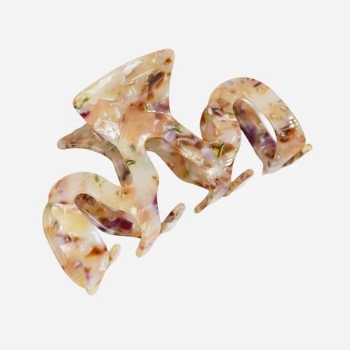 Wavy Claw Clip - Golden Garden Mix