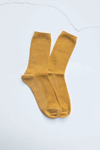 Glitter Modal Socks - Mustard